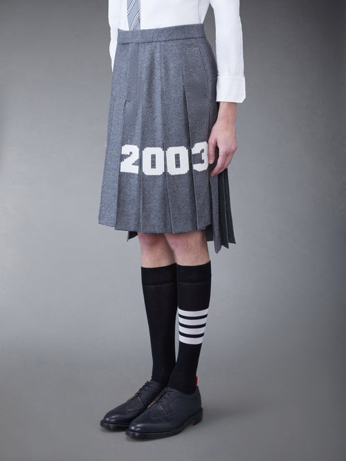 WOOL FLANNEL 2003 CLASSIC BACKSTRAP PLEATED SKIRT