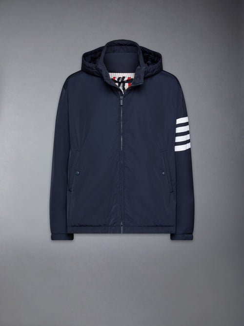 POLY TWILL 4-BAR DOWN FILL ZIP UP HOODED JACKET