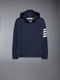 POLY TWILL 4-BAR DOWN FILL ZIP UP HOODED JACKET - NAVY