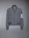 POLY TWILL 4-BAR OVERSIZED BLOUSON JACKET - MED GREY