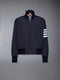 POLY TWILL 4-BAR OVERSIZED KNIT DOWN BLOUSON JACKET - NAVY