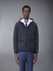 Poly Twill Rib 4-Bar Down Hooded Jacket - CHARCOAL