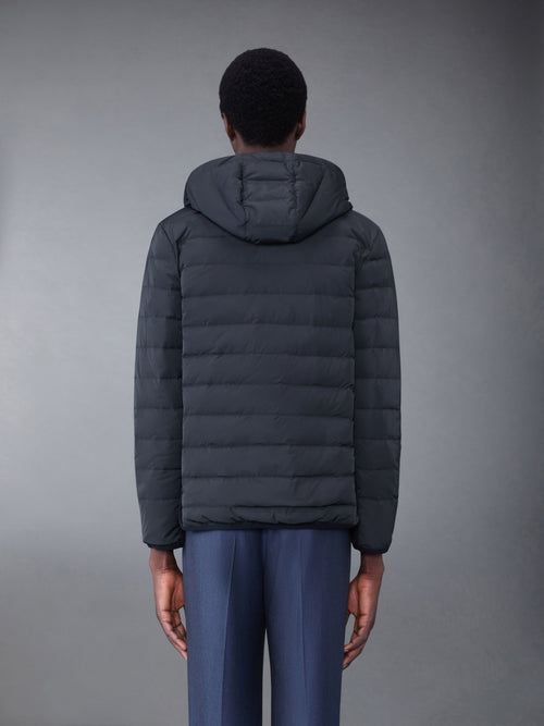 Poly Twill Rib 4-Bar Down Hooded Jacket