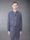 PLAIN WEAVE SUITING 4-BAR BLOUSON JACKET - DARK GREY