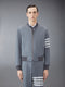 PLAIN WEAVE 4-BAR KINT RIB BLOUSON - MED GREY