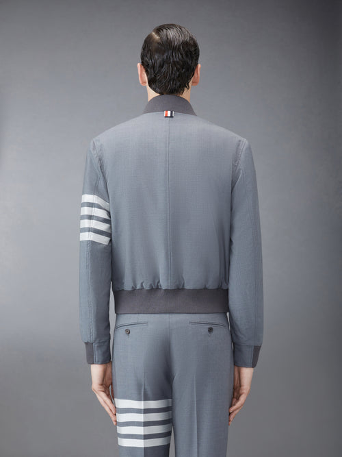 PLAIN WEAVE 4-BAR KINT RIB BLOUSON