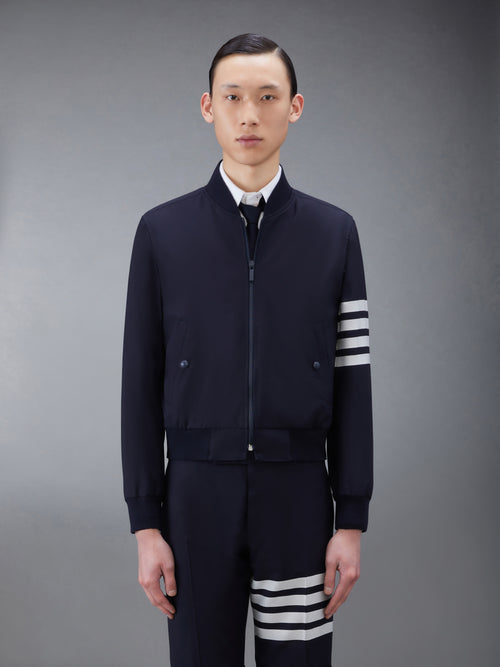 PLAIN WEAVE 4-BAR KINT RIB BLOUSON