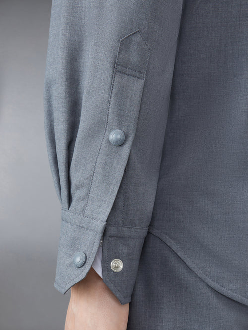 Plain Weave 4-Bar Shirt Jacket