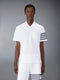 COTTON PIQUE 4-BAR POLO - WHITE