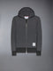 CLASSIC 4-BAR JERSEY ZIP UP HOODIE - DARK GREY