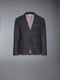 WASHED DENIM CONTRAST TOPSTITCHING UNCONSTRUCTED CLASSIC SPORT COAT - BLACK