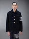 SHEARLING 4-BAR SACK JACKET - NAVY