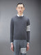 CLASSIC CASHMERE 4-BAR PULLOVER - MED GREY