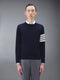 WOOL 4-BAR PULLOVER - NAVY