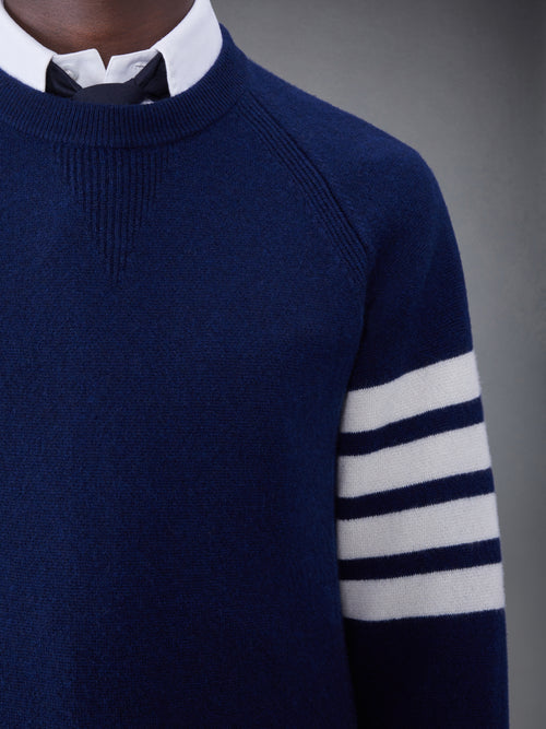 FRENCH TERRY CASHMERE 4-BAR CREWNECK PULLOVER