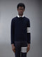 WOOL 4-BAR PULLOVER - NAVY