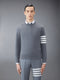 COTTON CREPE 4-BAR PULLOVER - MED GREY