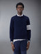 Merino Jersey 4-Bar Crew Neck Pullover - NAVY