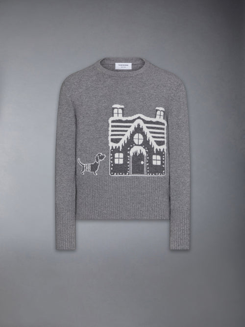 HOLIDAY SCENERY MERINO WOOL CREW NECK PULLOVER