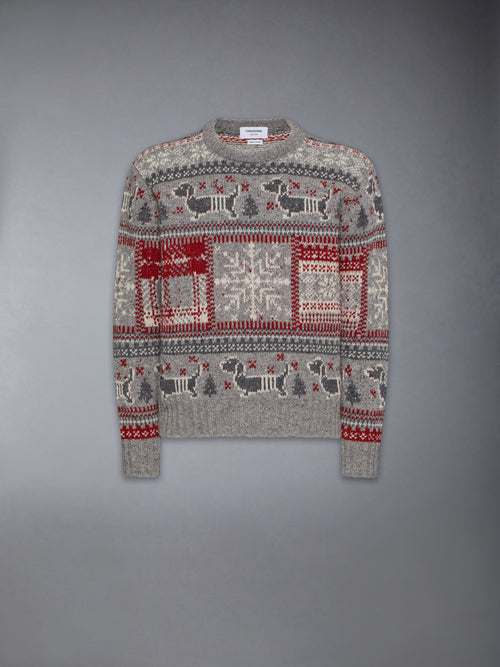 HOLIDAY HECTOR MOHAIR TWEED CREW NECK PULLOVER