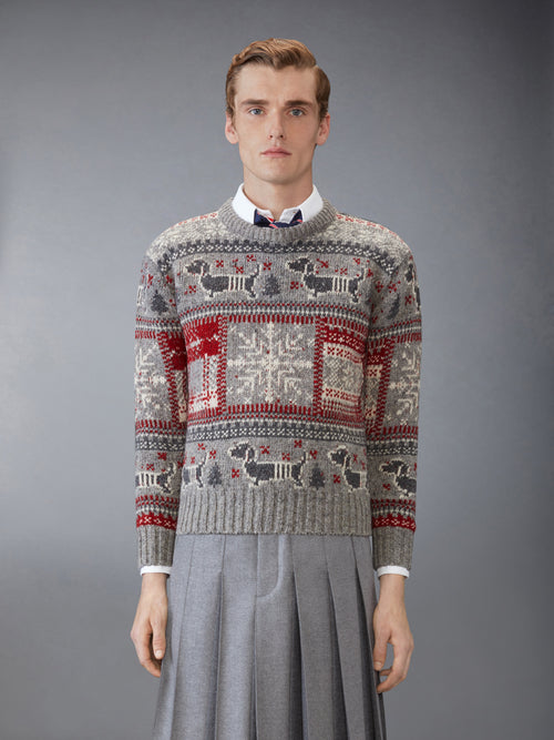 HOLIDAY HECTOR MOHAIR TWEED CREW NECK PULLOVER