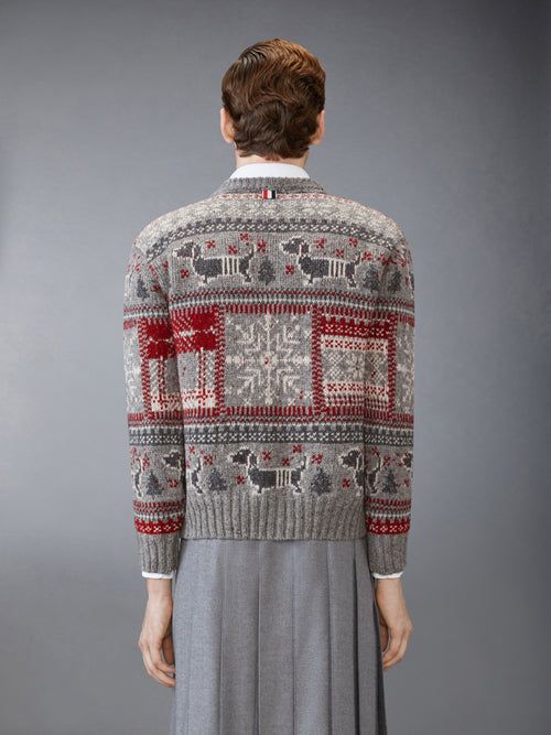 HOLIDAY HECTOR MOHAIR TWEED CREW NECK PULLOVER