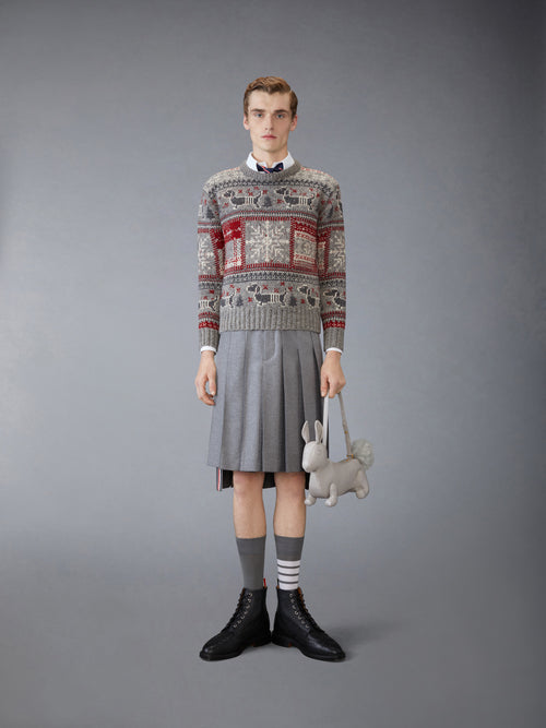 HOLIDAY HECTOR MOHAIR TWEED CREW NECK PULLOVER