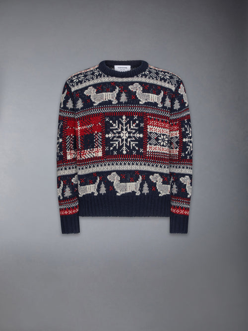 HOLIDAY HECTOR MOHAIR TWEED CREW NECK PULLOVER