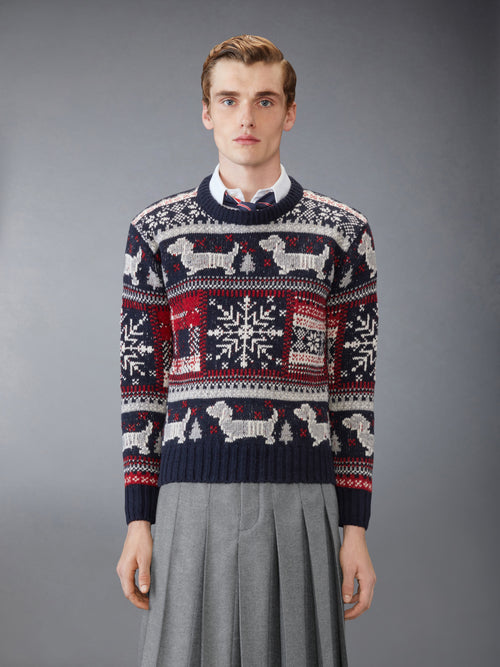 HOLIDAY HECTOR MOHAIR TWEED CREW NECK PULLOVER