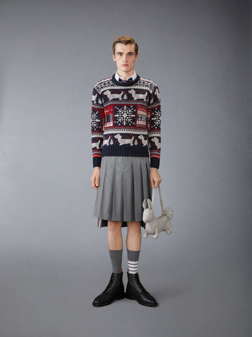 HOLIDAY HECTOR MOHAIR TWEED CREW NECK PULLOVER