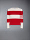 MERINO WOOL 4-BAR PULLOVER - RED/WHITE