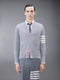 WOOL 4-BAR V-NECK CARDIGAN - LT GREY