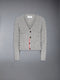 IRISH WOOL HANDKNIT CABLE STITCH CLASSIC CARDIGAN - LT GREY