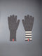 CASHMERE RIB 4-BAR GLOVES - MED GREY