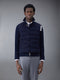 MERINO AND JERSEY PADDED REVERSIBLE 4-BAR FUNNEL NECK JACKET - NAVY