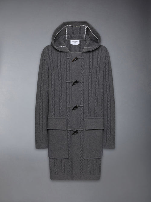 MERINO WOOL CABLE DUFFLE COAT