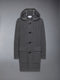 MERINO WOOL CABLE DUFFLE COAT - MED GREY