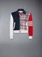 FUNMIX MADRAS CHECK 4-BAR BOMBER JACKET - RWBWHT