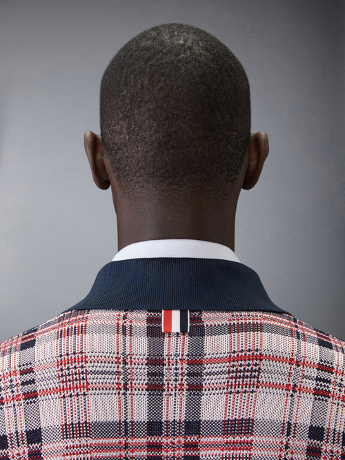 FUNMIX MADRAS CHECK 4-BAR BOMBER JACKET