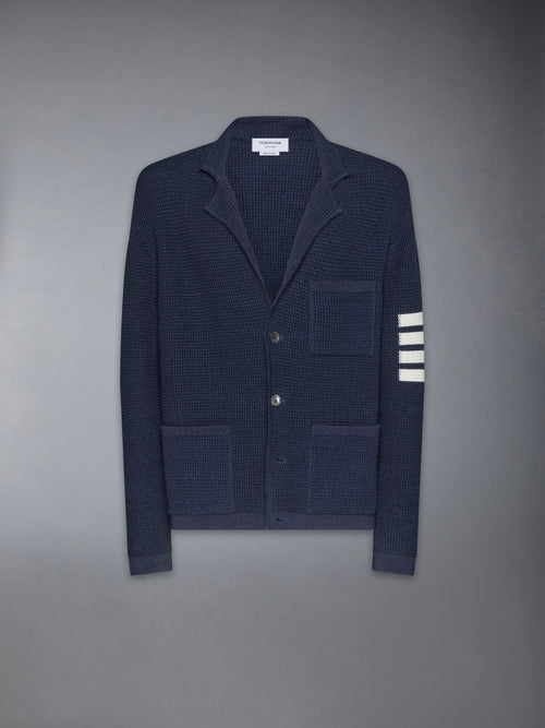 LINEN COTTON 4-BAR CARIDGAN JACKET