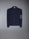 CASHMERE JERSEY STITCH 4-BAR SHIRT - NAVY