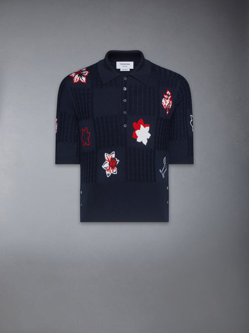 CLASSIC MERINO WOOL FLORAL HECTOR POLO