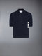 COTTON 4-BAR RELAXED FIT POLO - NAVY