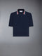 STRETCH VISCOSE TENNIS POLO - NAVY