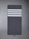 CASHMERE RIB 4-BAR SCARF - DARK GREY