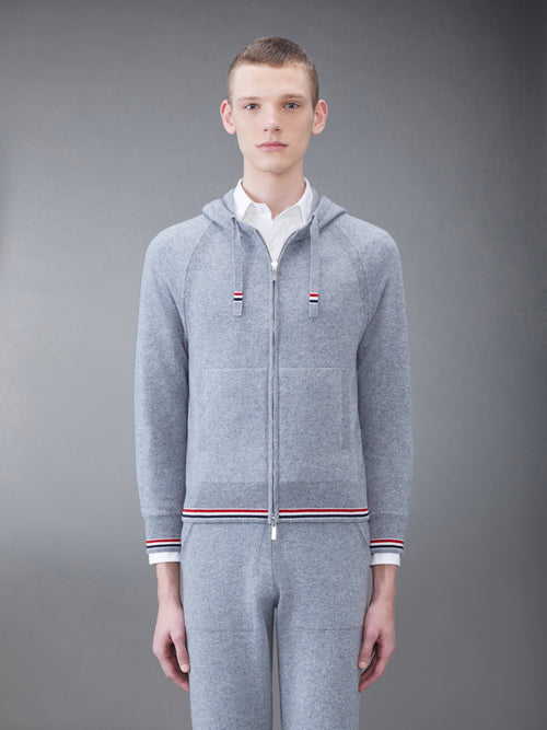 Cashmere Stripe Zip Front Hoodie