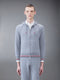 Cashmere Stripe Zip Front Hoodie - LT GREY