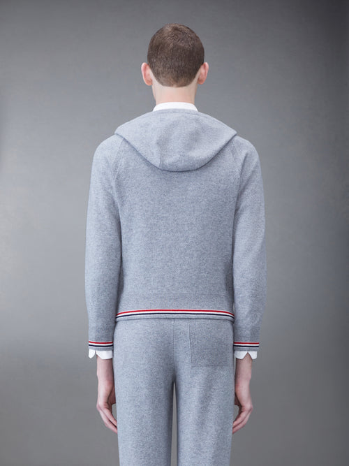 Cashmere Stripe Zip Front Hoodie