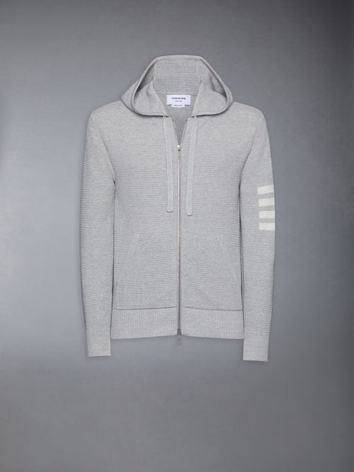 LINEN COTTON 4-BAR RELAXED FIT HOODIE