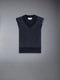 MOHAIR TWEED 4-BAR V NECK VEST - NAVY